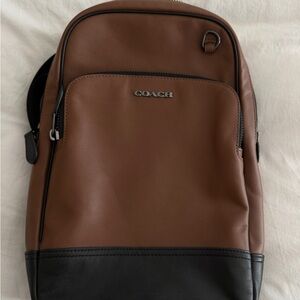 Coach Men's Two-Tone Leather Backpack